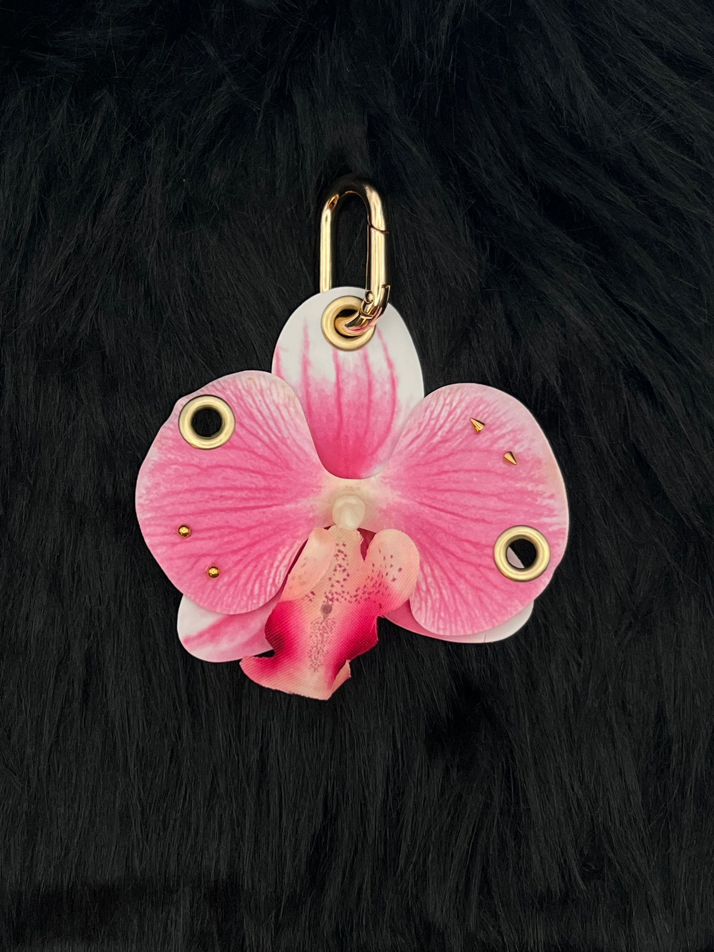 Pink Pierced Orchid with Gold Hardware