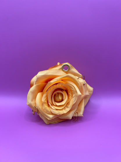 Pierced Yellow Rose Keychain