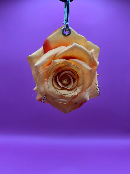 Pierced Yellow Rose Keychain