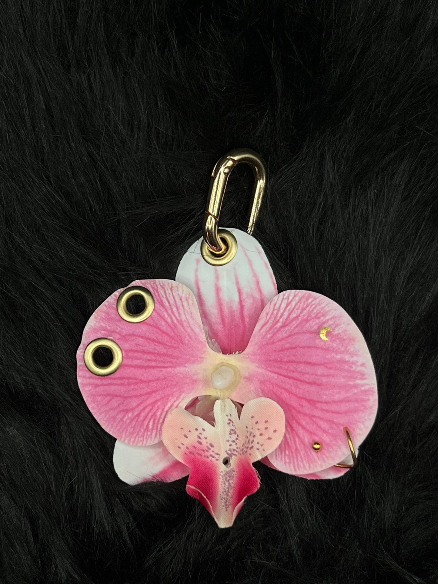 Pink Pierced Orchid with Gold Hardware