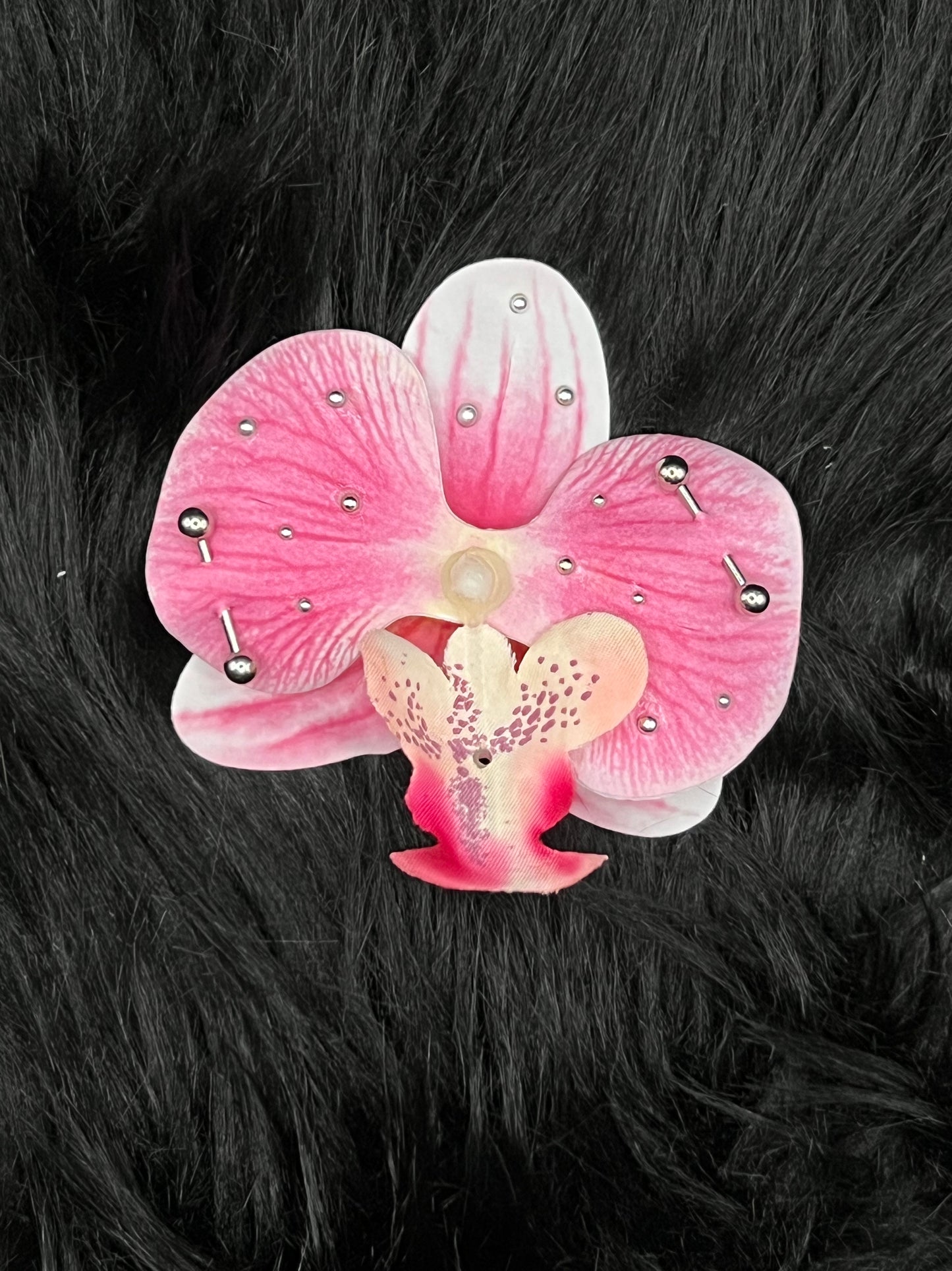 Pink Pierced Orchid Hairclip