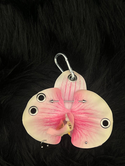 Limited Edition Light Pink Pierced Orchid with Silver Hardware