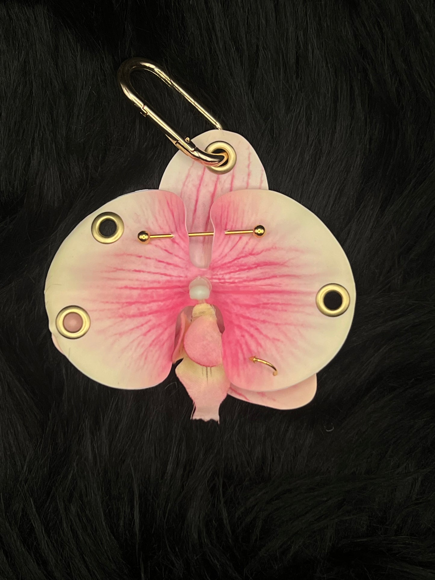 Limited Edition Light Pink Pierced Orchid with Gold Hardware
