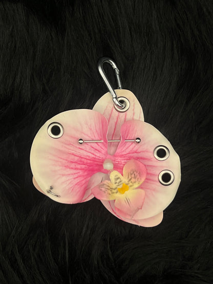 Limited Edition Light Pink Pierced Orchid with Silver Hardware