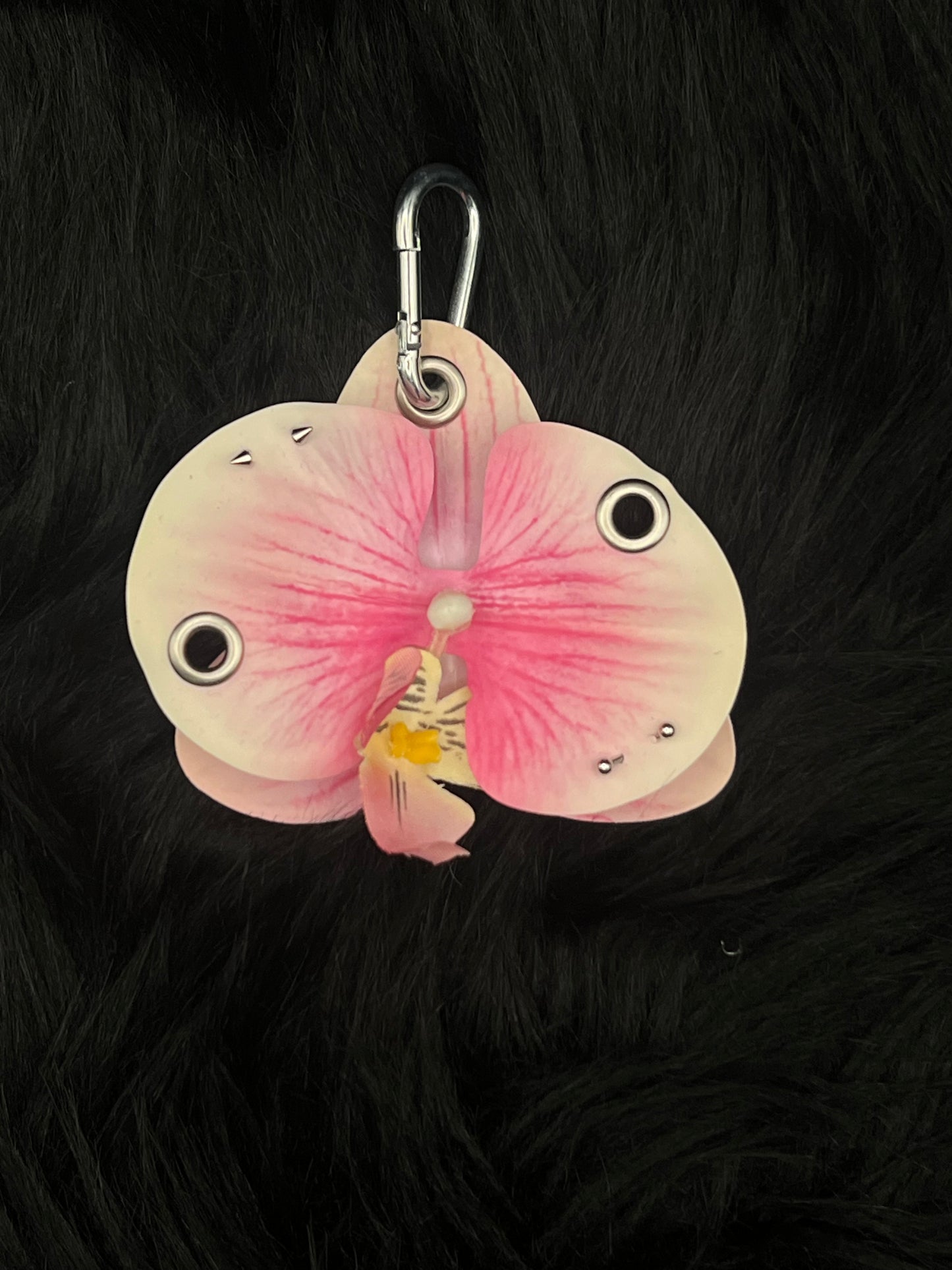 Limited Edition Light Pink Pierced Orchid with Silver Hardware
