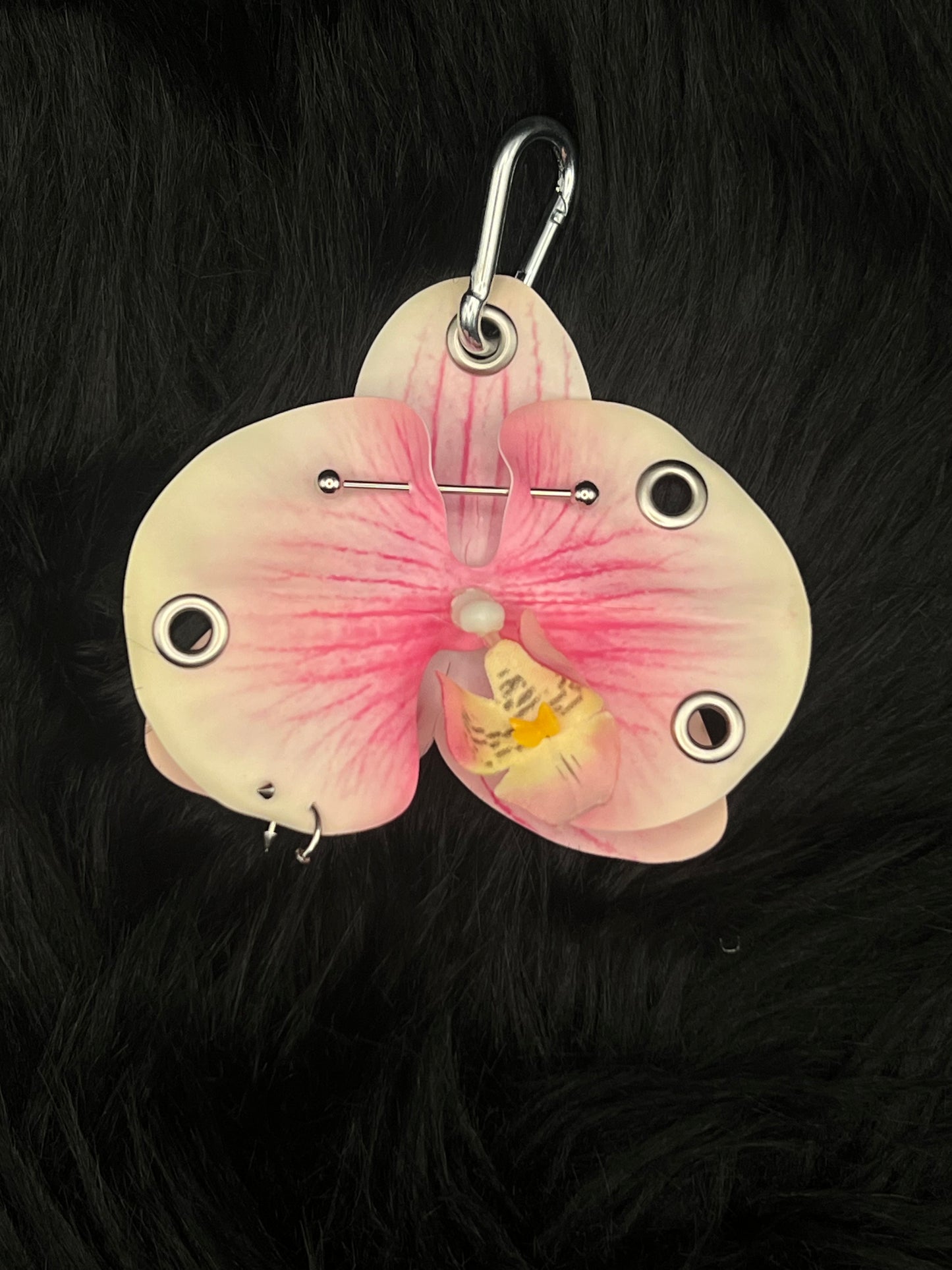 Limited Edition Light Pink Pierced Orchid with Silver Hardware