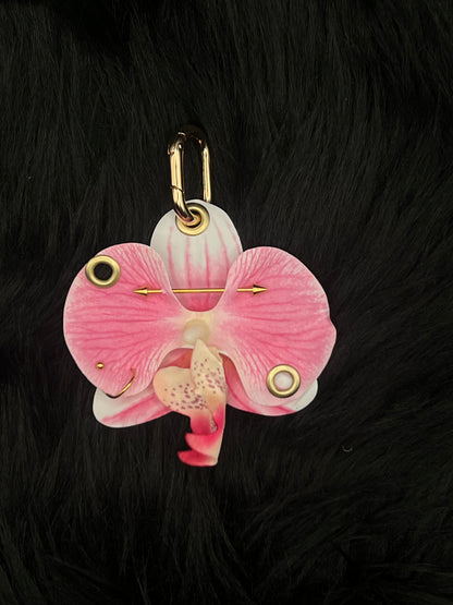 Pink Pierced Orchid with Gold Hardware