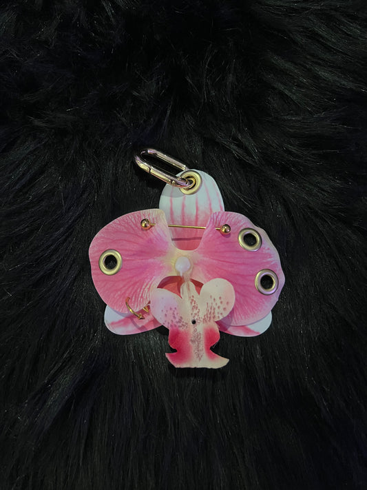Pink Pierced Orchid with Gold Hardware